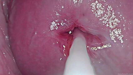 Камера внутри влагалища запечатлела как кончает член
